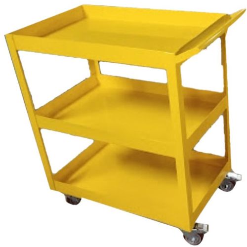 Mild Steel Three Shelf Trolley, Color : Yellow