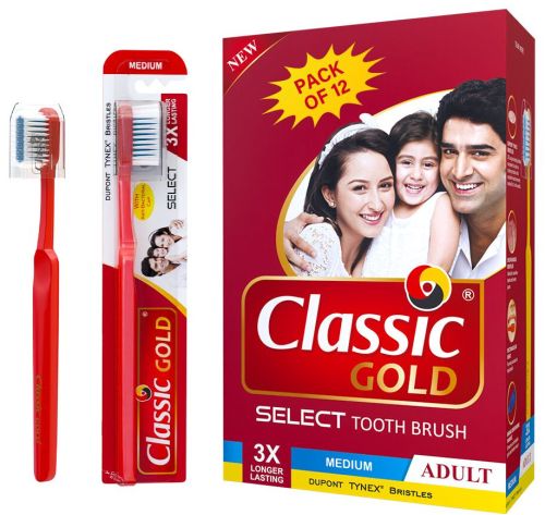 Classic Gold Select Medium Manual Adults Toothbrush