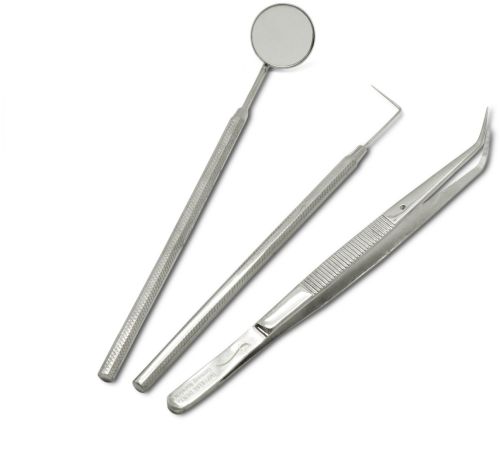 Stainless Steel 3 Pcs Dental Pmt Set, Color : Silver