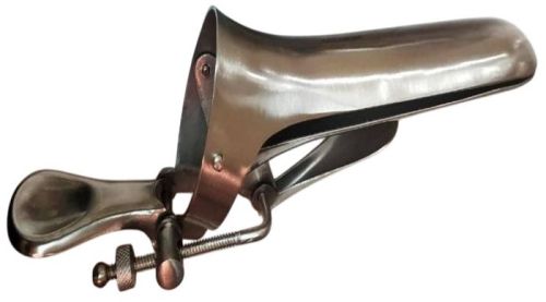 Stainless Steel Duckbill Vaginal Speculum, Color : Silver