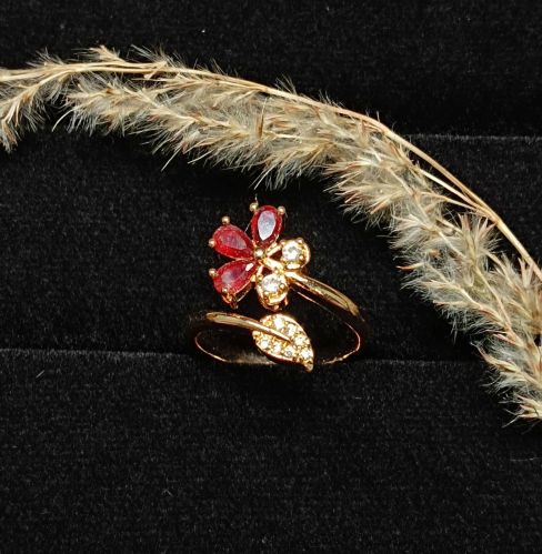 Alloy Gold-Tone Adjustable Petal Wrap Ring, Brand Name : NIPSTec