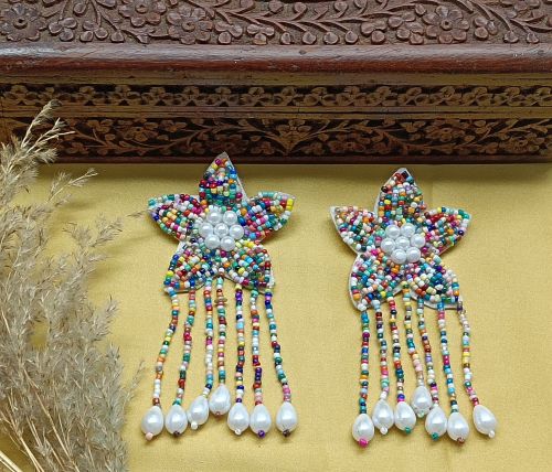 NIPSTec Non Polished Handmade Star-Shaped Beaded Earrings Boho