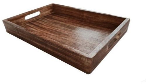 Polished Rectangular Mango Wood Serving Trays, Shape : Rectengular