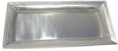Polished Rectangular Silver Stainless Steel Serving Tray