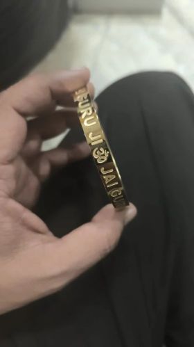 Stainless Steel Jai Guru Ji Kada, Color : Golden