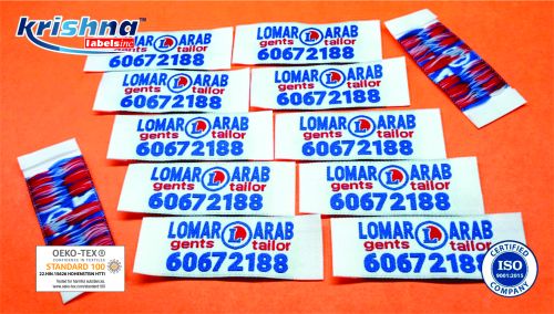 Garment Woven Label, Available Color : White With Skyblue