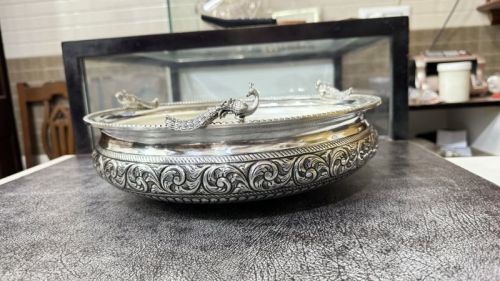 Pure Silver Utensils, Shape : Round