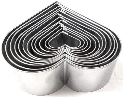 Heart Shape Stainless Steel Cookies Cutter, Color : Silver