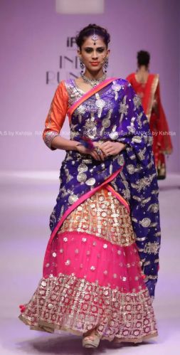 Pure Georgette Layered Lehenga With Striking Beautiful Dupatta