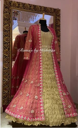 Majestic Handmade Jacket Gown Set, Length : 60 Inch