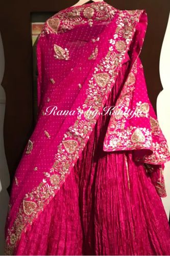 Rani Mothda Aari Dupatta Lehenga Set