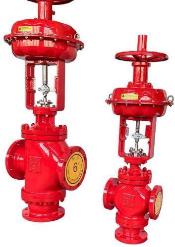 Pneumatic 3-Way Globe Control Valve, A217 WC6, 3/4-16 Inch