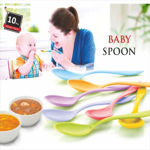 Plastic Baby Spoon Set, Color : Multicolour for Feeding