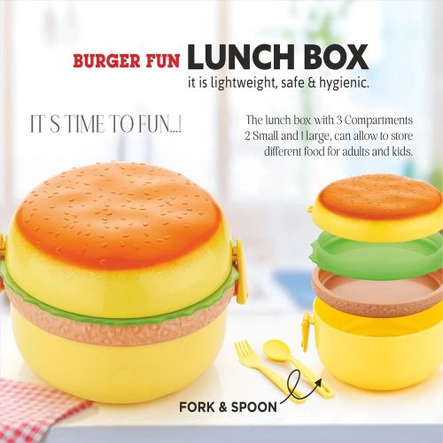 Plastic Burger Lunch Box for Kids