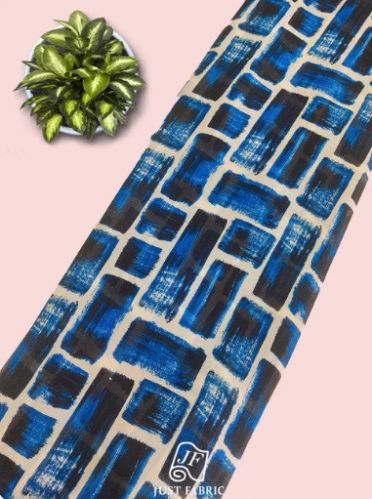 Digital Geometric Print All over on Fine and Flowy Viscose Georgette Fabric