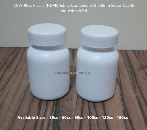 Cpw 90cc Plastic HDPE Tablet Container
