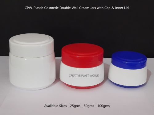 Plastic Cosmetic Double Wall Cream Jars, Brand Name : Cpw