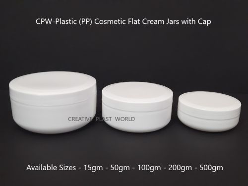Plastic Cosmetic Flat Cream Jars, Brand Name : Cpw
