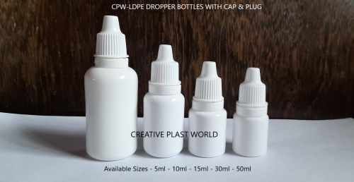 Plastic White Dropper Bottles, Brand Name : Cpw