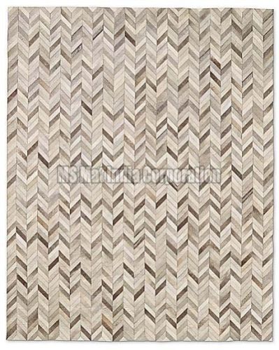 Cotton Printed Handmade Premium Leather Rugs, Color : Natural