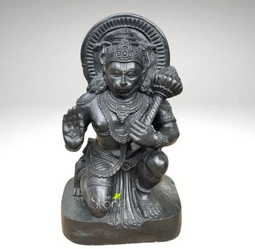 Black Stone Anjaneya Swamy Vigraham Statue