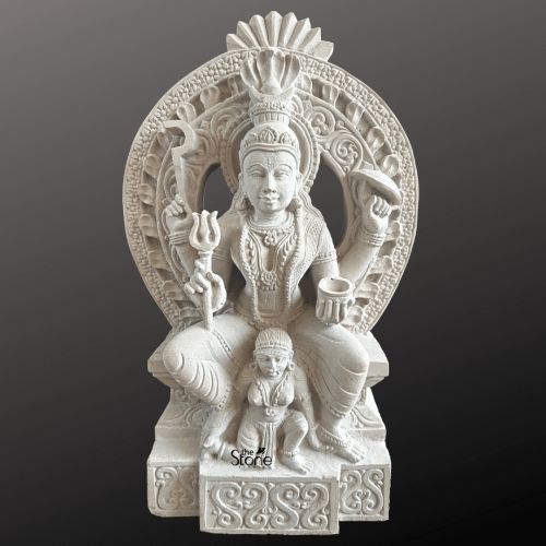 White Sandstone Attukal Devi Statue 18 Inch