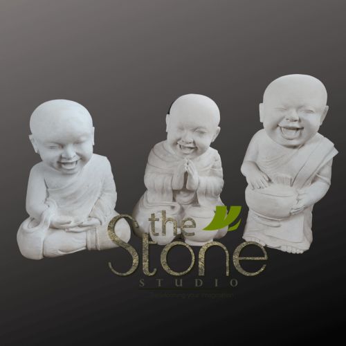 White Sandstone Baby Buddha Staue18″ for Decorative