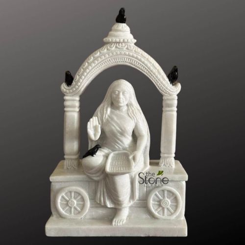 Marble Stone Devi Dhumavati Statue 21″