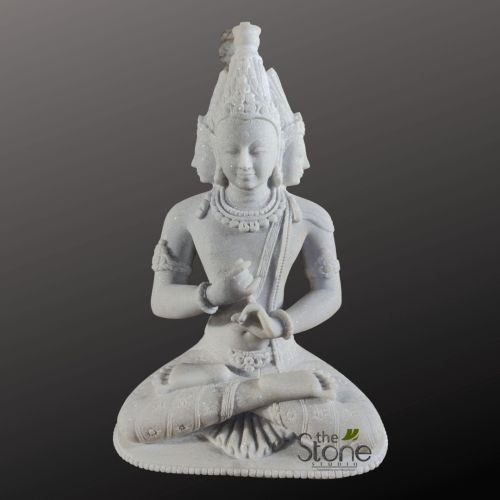 White Sand Stone Four Face Buddha Statue 18″
