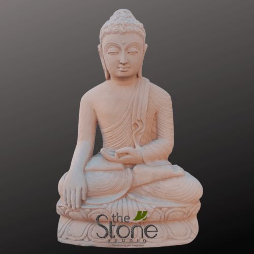 Brown Sandstone Gautam Buddha Small Statue 2ft
