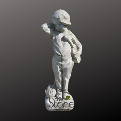 Fibre Guitar Boy Garden Statue, Color : Black Stone