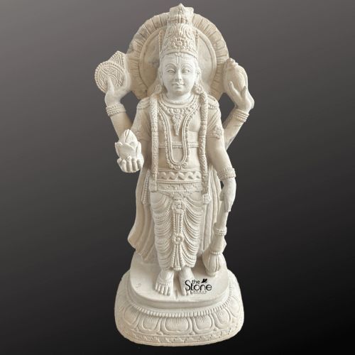 White Sandstone Guruvayurappan Statue, Weight : 18-20 Kgs Approx