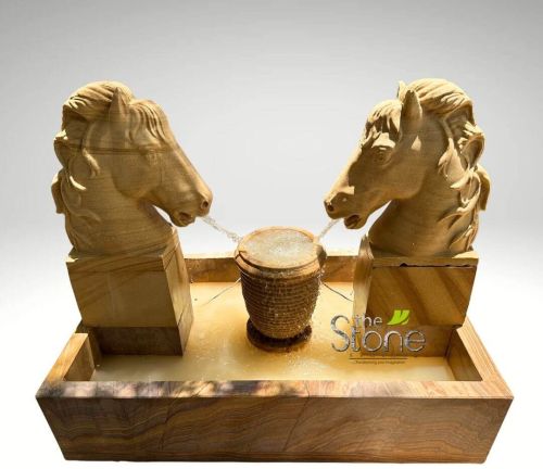 Sandstone Horse Head Fountain 2.5ft