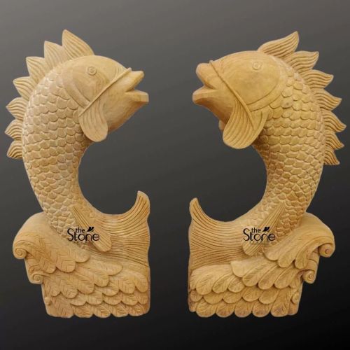 Sandstone Koi Fish Statue 3ft