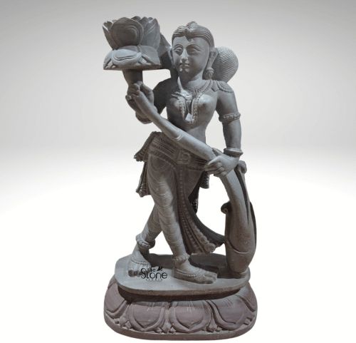 Soapstone Lady Candle Holder, Color : Pink