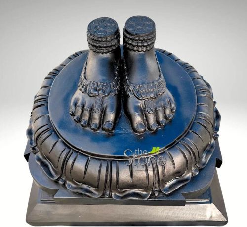 Black Stone Lakshmi Charan Paduka 18″