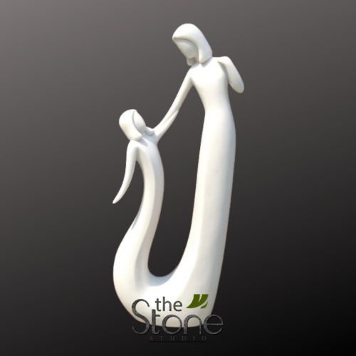 Mother and Daughter Modern Sculpture 24 Inch