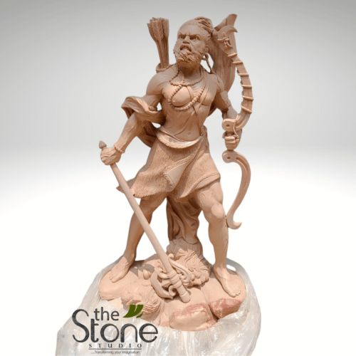 Off-white Sandstone Parshuram Statue 4.5ft