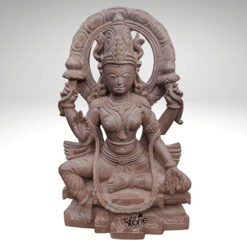 Soapstone Small Laxmi Murti 12″, Color : Pink