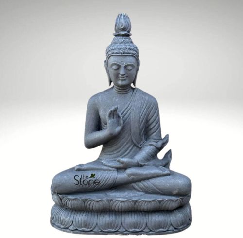 Black Stone Thai Buddha Sculpture 30″