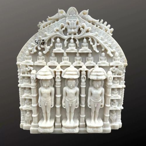 Marble Three Jinas Jain Statue 2ft