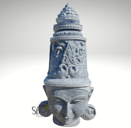 Black Stone Vishnu Story Bust Statue 33 Inch