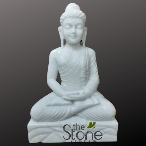 White Marble Buddha Statue 18″
