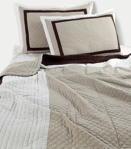 Beige, Cream & Brown Quilted Comforter with 2 Pillow Covers