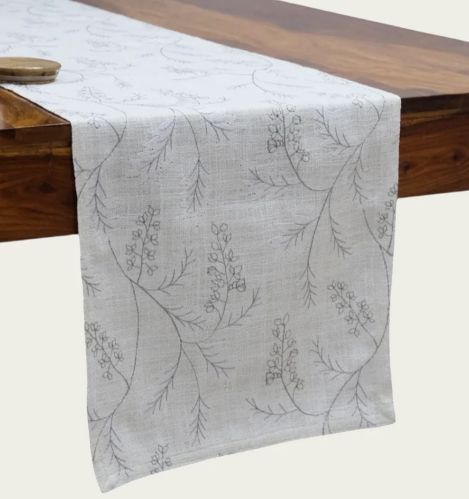 Embroidered Linen Gauze 6 Seater Table Runner