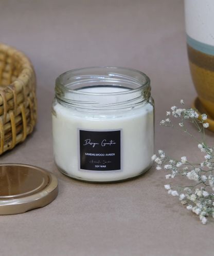 Sandalwood Amber Salsa Jar Soy Wax Candle