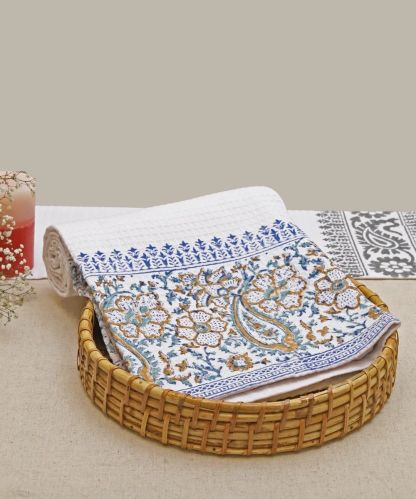 White Coffee Paisley Cotton Honeycomb Towel