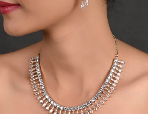 Artistic Handmade Cz Women Brass Necklace Set - Uniquely Yours