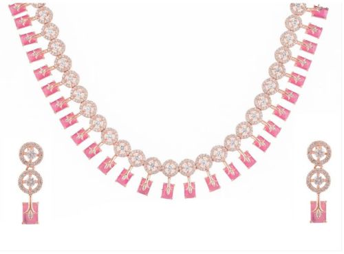 Unique Handmade Cz Women Brass Necklace Set - A Standout Piece