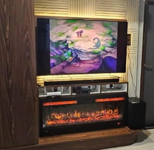 Electric Cabinet Slimline Fire Place, Color : Black for Indoor